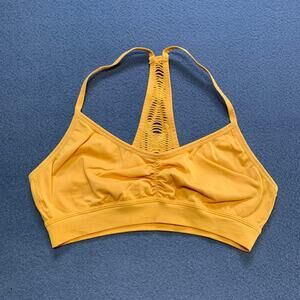 Victoria's Secret PINK Pullover Halter Sports Bra Mustard Yellow Large